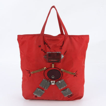Prada Tessuto Nylon Triangle Logo Robot Tote Bag Shoulder