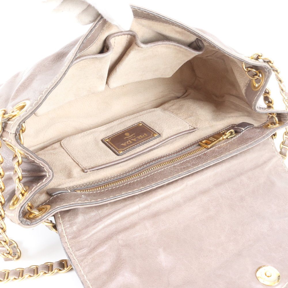 Prada White Tag Leather 2-Way Chain Shoulder Bag — view 8