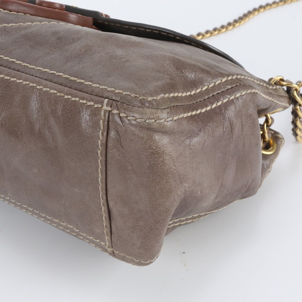 Prada White Tag Leather 2-Way Chain Shoulder Bag — view 5