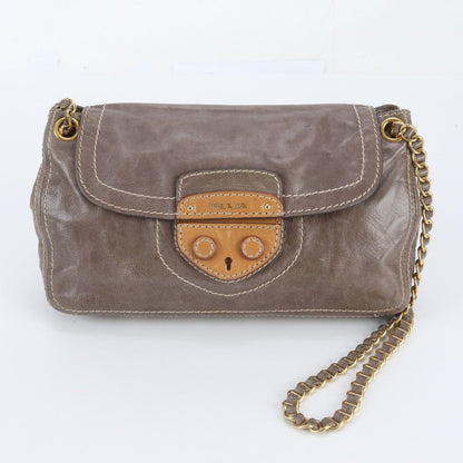 Prada White Tag Leather 2-Way Chain Shoulder Bag — view 4