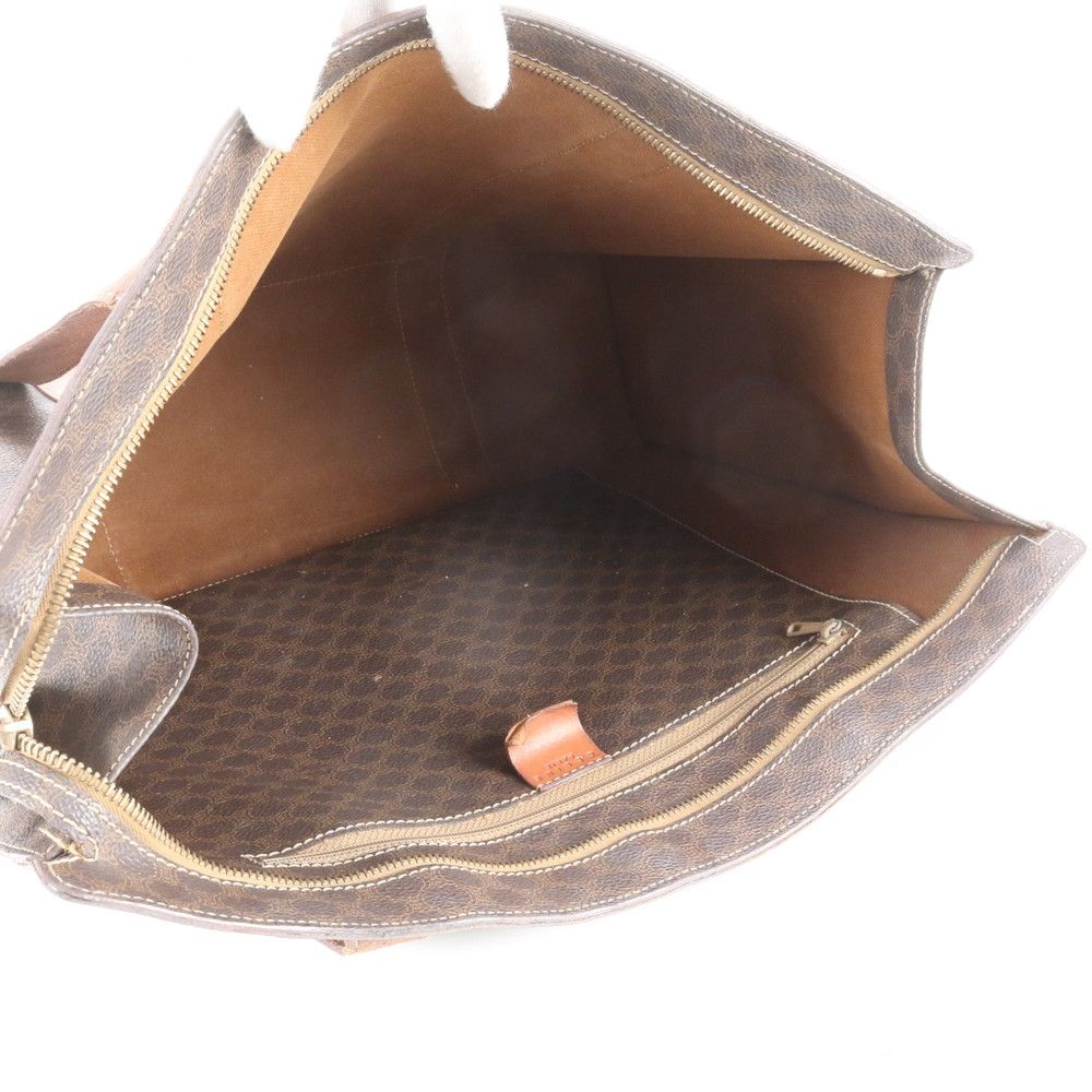 Celine Vintage Macadam Leather Tote Bag Shoulder — view 7