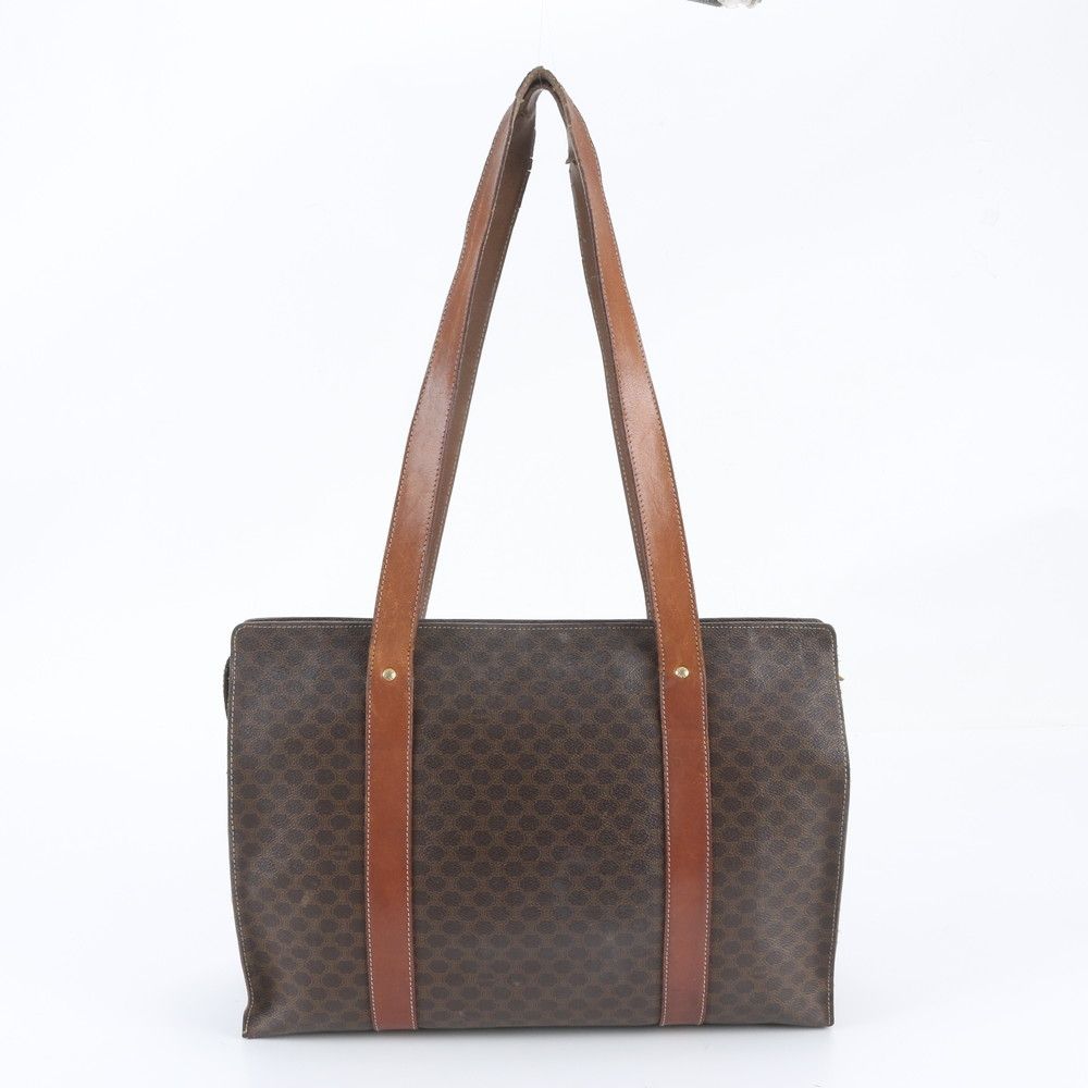 Celine Vintage Macadam Leather Tote Bag Shoulder — view 3