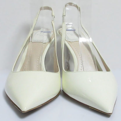 Dior Patent Leather Pointed Toe Slingback Pumps White Spring Summer — view 3