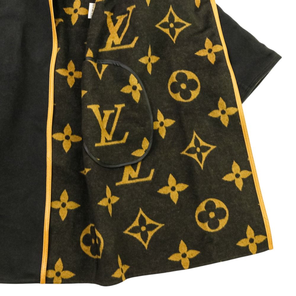 Louis Vuitton Monogram Hooded Gown Coat Black Fall Winter 40 — view 7