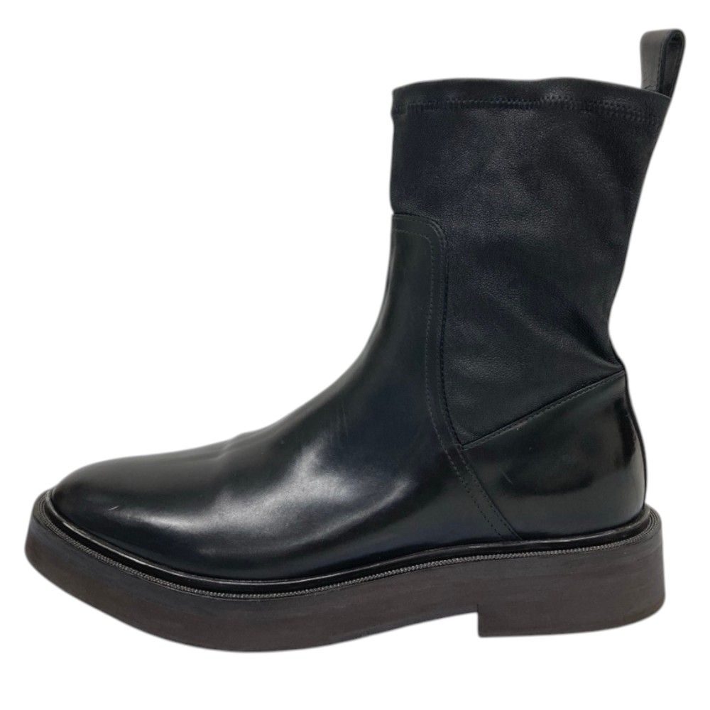 Brunello Cucinelli Leather Short Boots Black Autumn Winter — view 5