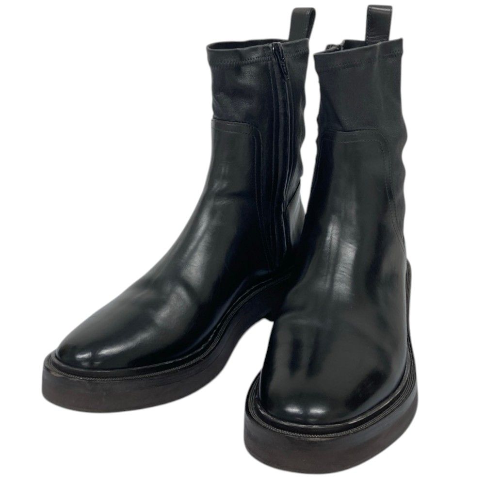 Brunello Cucinelli Leather Short Boots Black Autumn Winter
