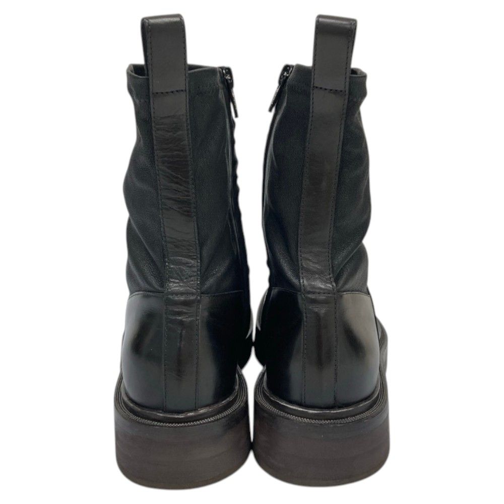 Brunello Cucinelli Leather Short Boots Black Autumn Winter — view 8