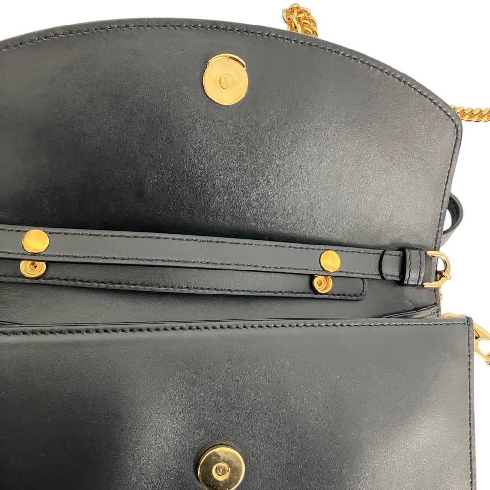Gucci Zumi Leather Chain Shoulder Bag Black — view 8
