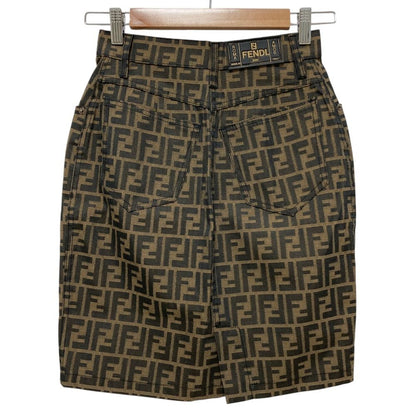 Fendi Zucca Pattern Canvas Fitted Mini Skirt Brown Spring Summer Fall Winter 42 — view 4