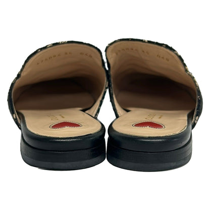 Gucci Sandals Princestown Beige Black Matelasse Horsebit Leather — view 3