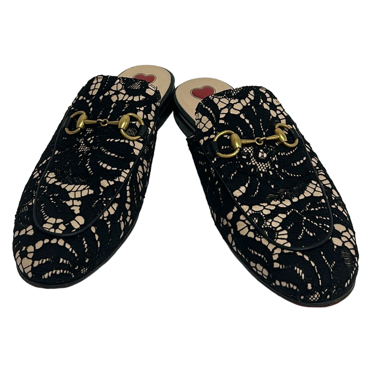 Gucci Sandals Princestown Beige Black Matelasse Horsebit Leather — view 2
