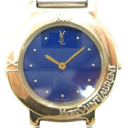 Saint Laurent Watch Quartz Blue Dial Logo Gold