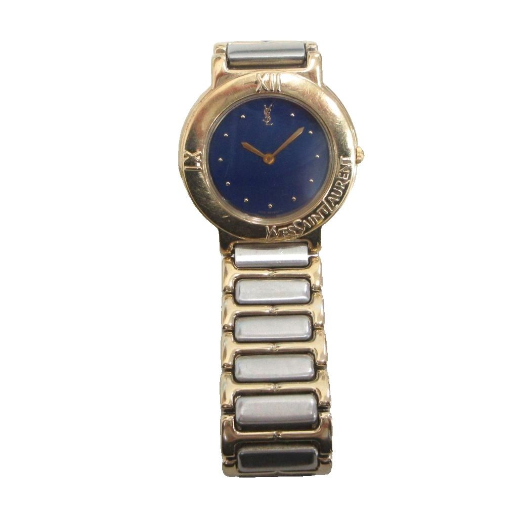 Saint Laurent Watch Quartz Blue Dial Logo Gold — view 2