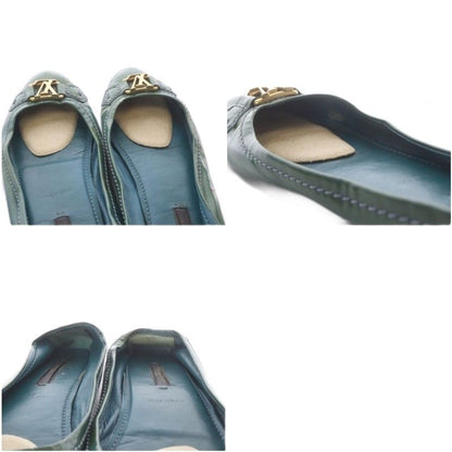 Louis Vuitton Pumps Flat Logo Patent Leather Green — view 7