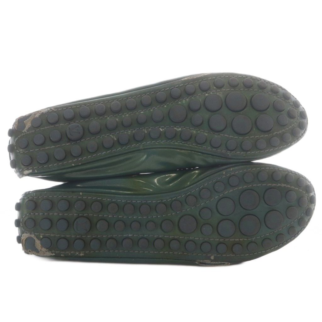 Louis Vuitton Pumps Flat Logo Patent Leather Green — view 4
