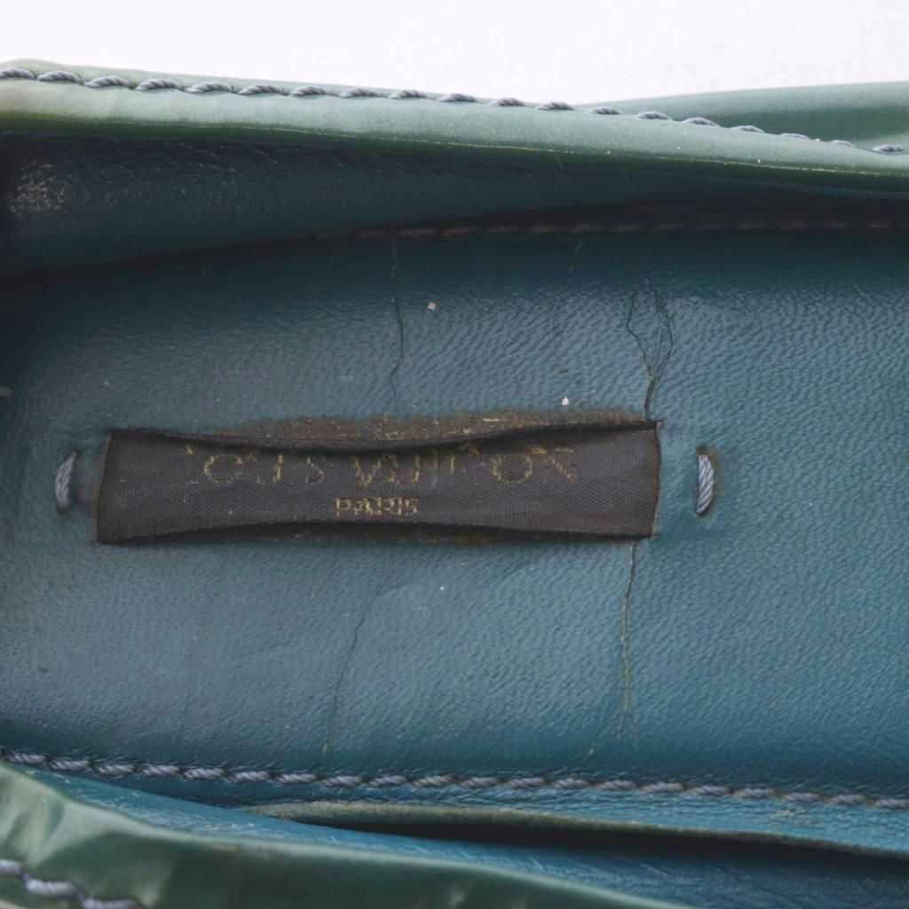 Louis Vuitton Pumps Flat Logo Patent Leather Green — view 6