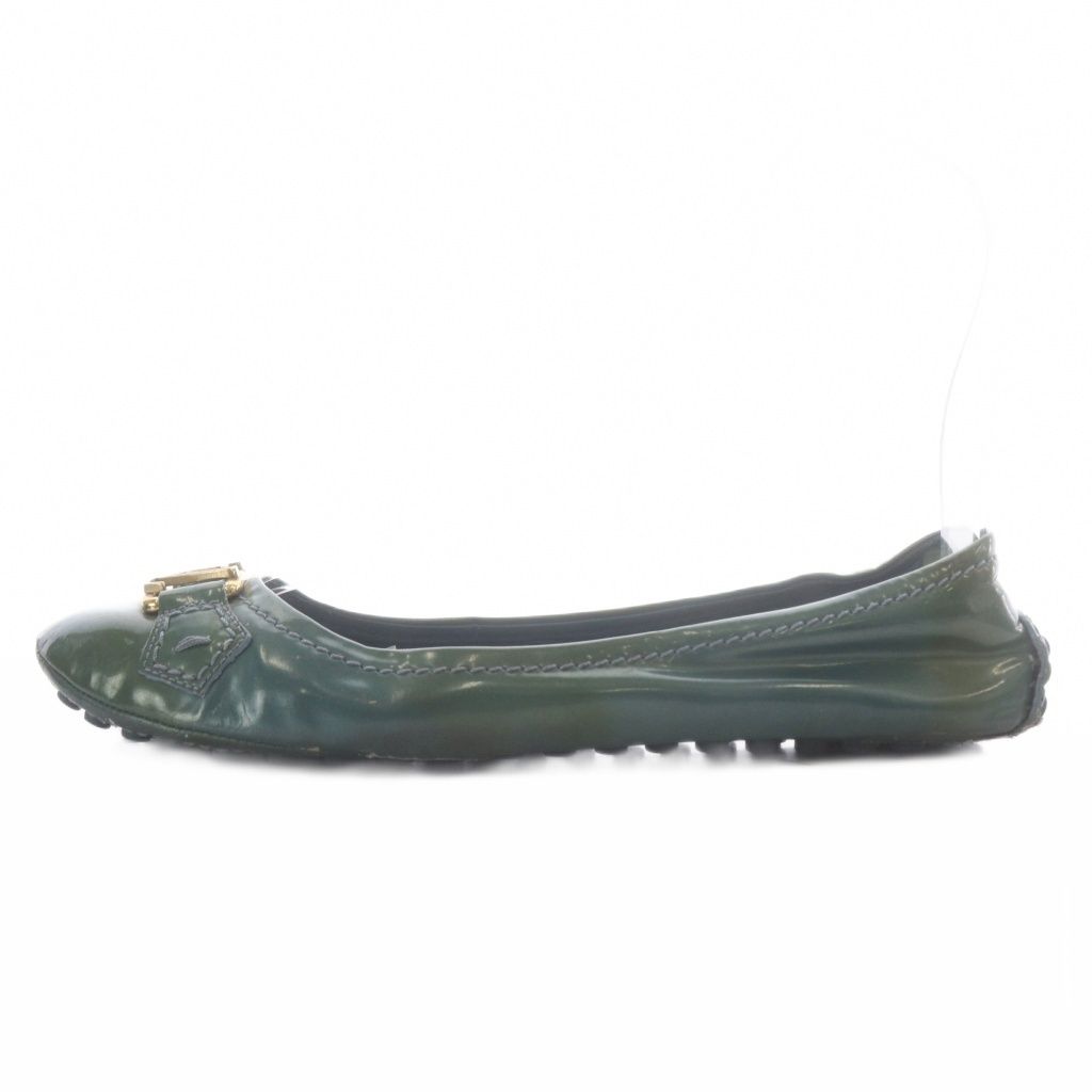 Louis Vuitton Pumps Flat Logo Patent Leather Green — view 2