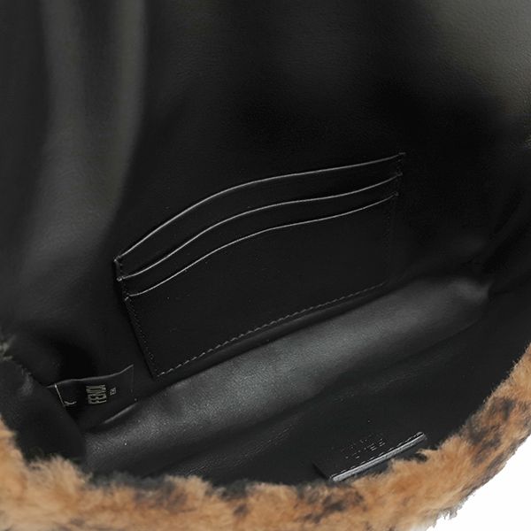 Fendi 2-Way Mini Baguette Fur Leather Brown Gold Zucca Pattern Chain Shoulder — view 6