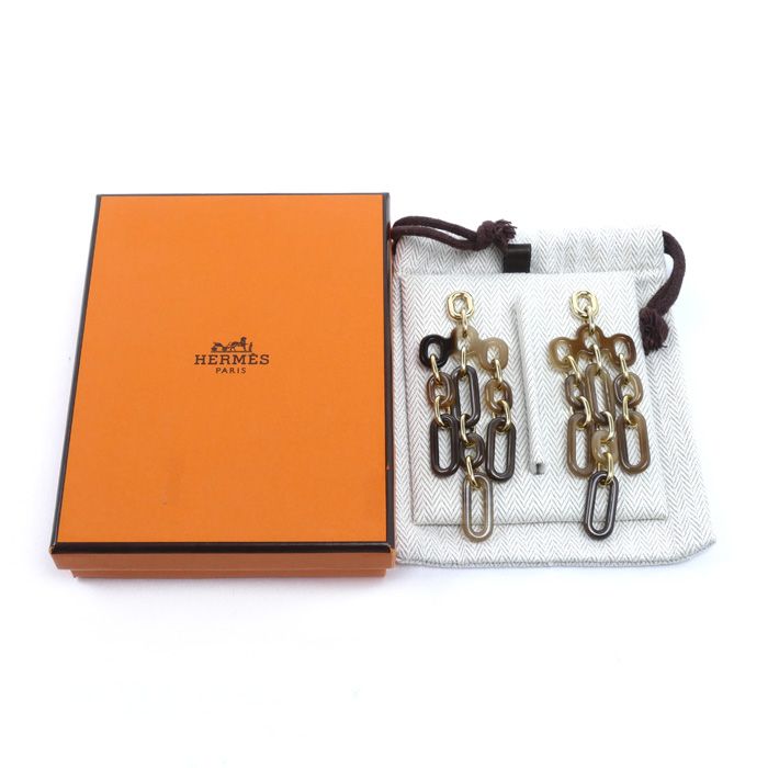 Hermes Buffalo Horn Regille Earrings — view 6
