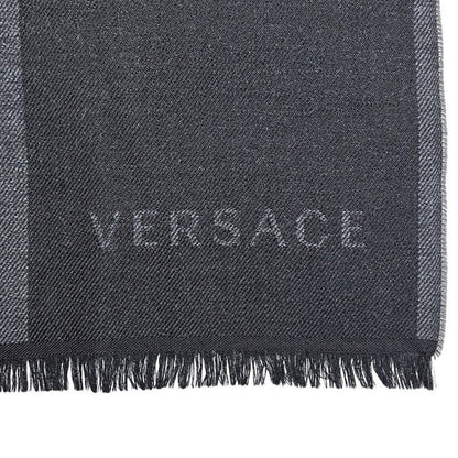 Versace Shawl Medusa Wool Black Scarf — view 5