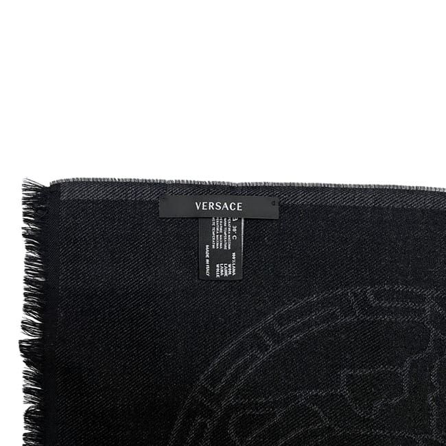 Versace Shawl Medusa Wool Black Scarf — view 4