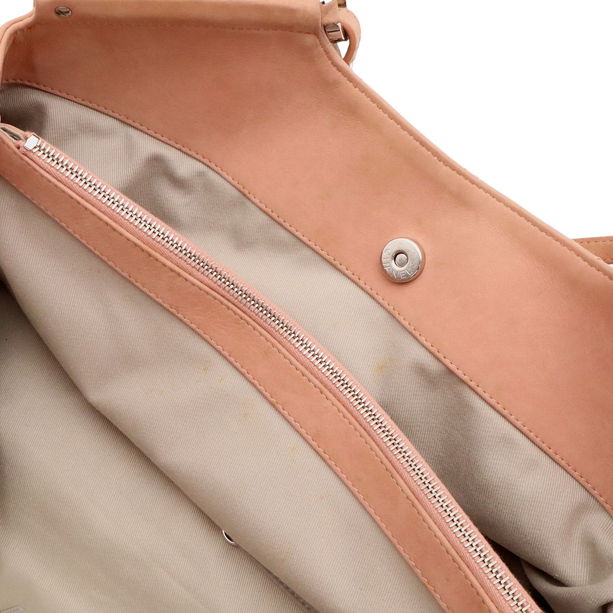 Chanel Wild Stitch CC Logo Tote 2-Way Shoulder Bag Chain Leather Pink — view 7