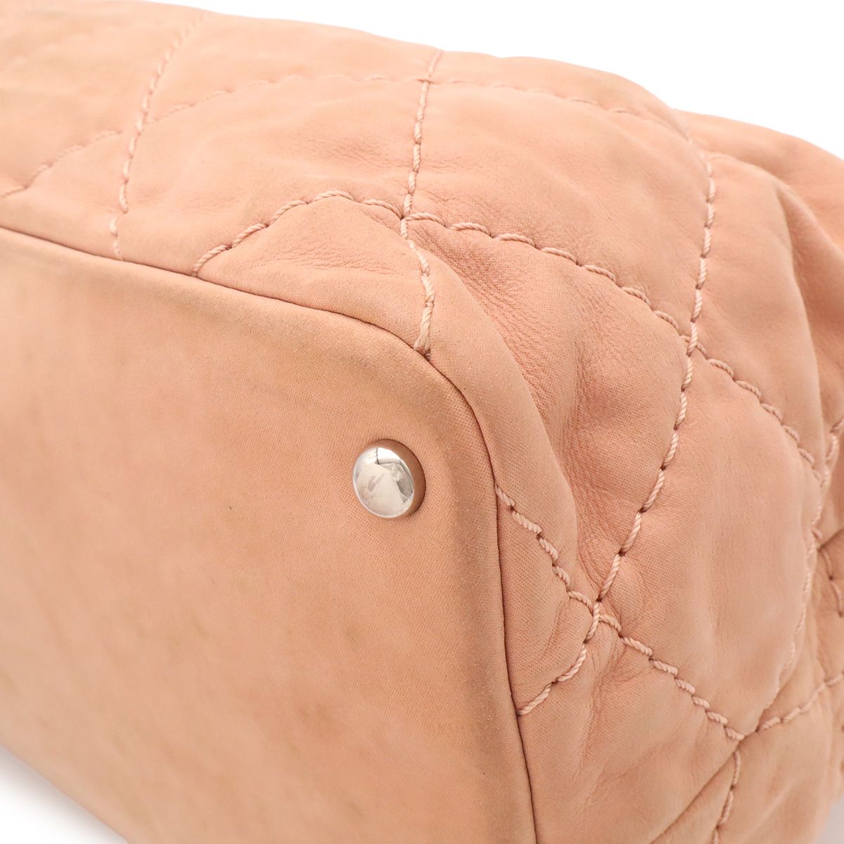 Chanel Wild Stitch CC Logo Tote 2-Way Shoulder Bag Chain Leather Pink — view 3