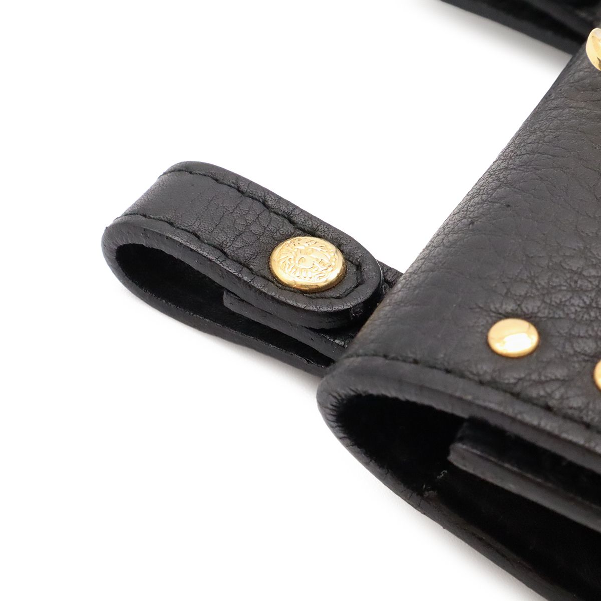 Versace Gianni Medusa Belt Pouch Waist Bag Leather Black Gold — view 4