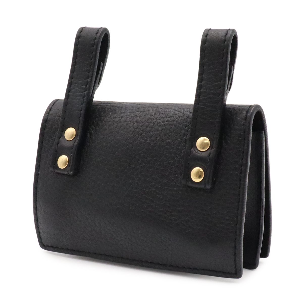 Versace Gianni Medusa Belt Pouch Waist Bag Leather Black Gold — view 2