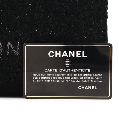 Chanel Deauville Line Medium Tote MM Shoulder Bag Chain Cotton Black — view 8