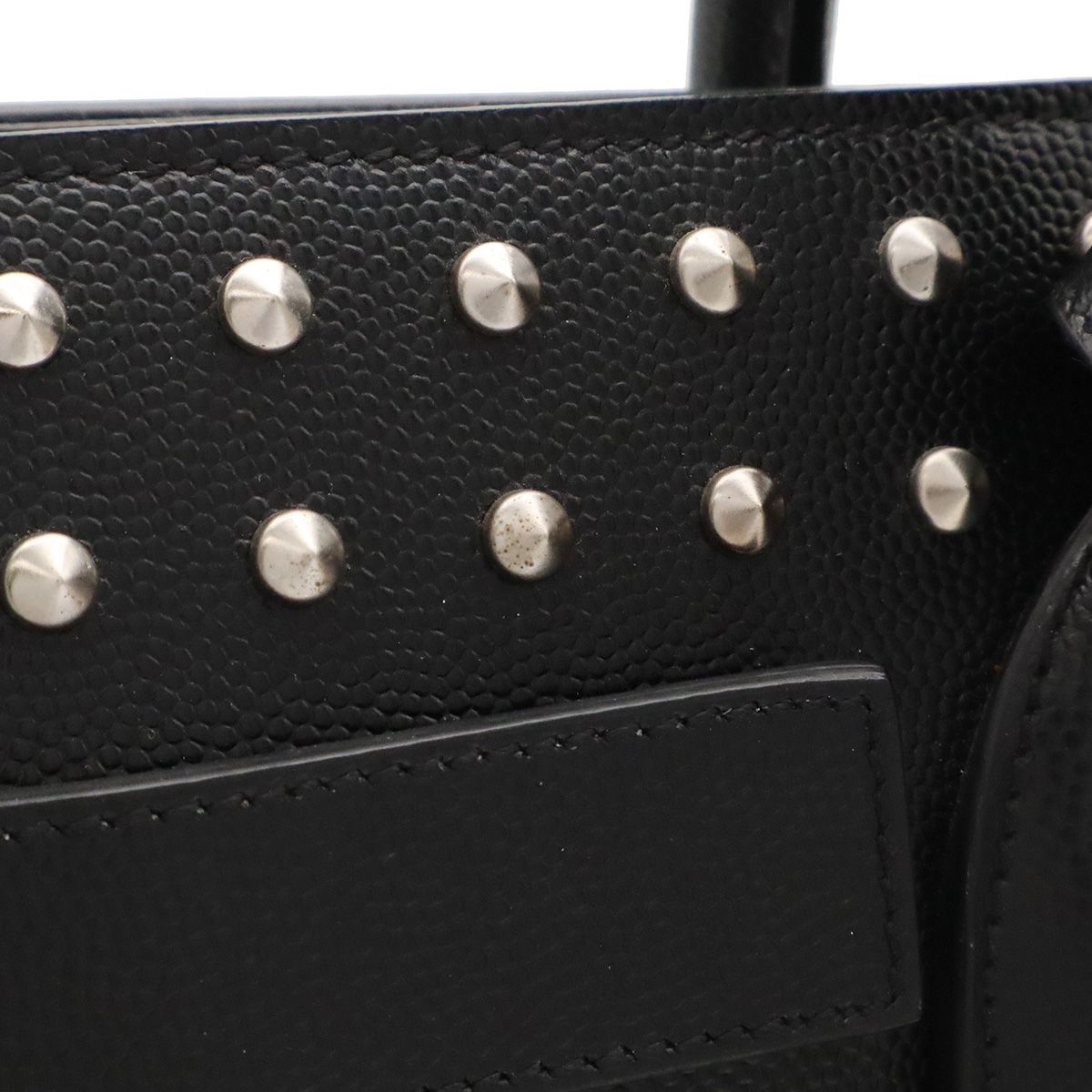 Saint Laurent Paris YSL Sac de Jour Handbag 2-Way Shoulder Studs Leather Black — view 5