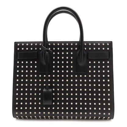 Saint Laurent Paris YSL Sac de Jour Handbag 2-Way Shoulder Studs Leather Black