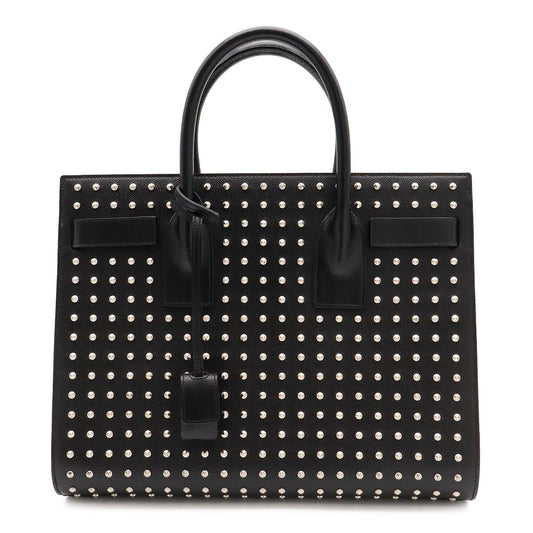 Saint Laurent Paris YSL Sac de Jour Handbag 2-Way Shoulder Studs Leather Black