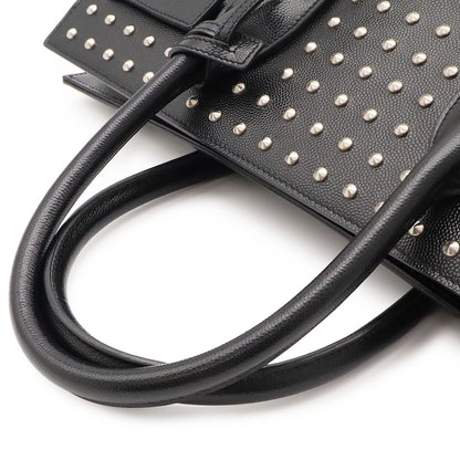 Saint Laurent Paris YSL Sac de Jour Handbag 2-Way Shoulder Studs Leather Black — view 4