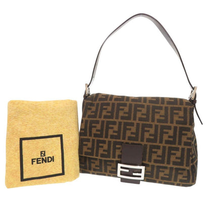 Fendi Zucca Pattern Mamma Bucket Canvas Leather Brown Shoulder Bag — view 2