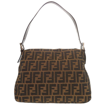 Fendi Zucca Pattern Mamma Bucket Canvas Leather Brown Shoulder Bag — view 3