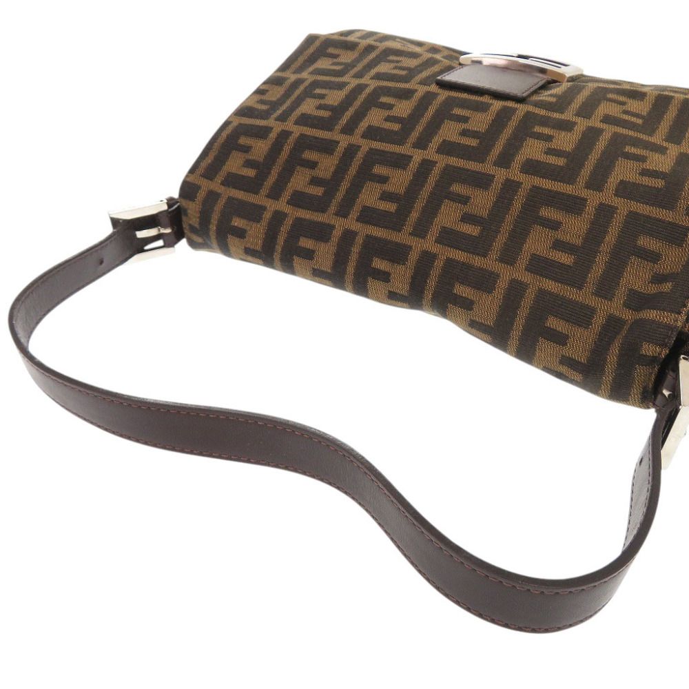 Fendi Zucca Pattern Mamma Bucket Canvas Leather Brown Shoulder Bag — view 6