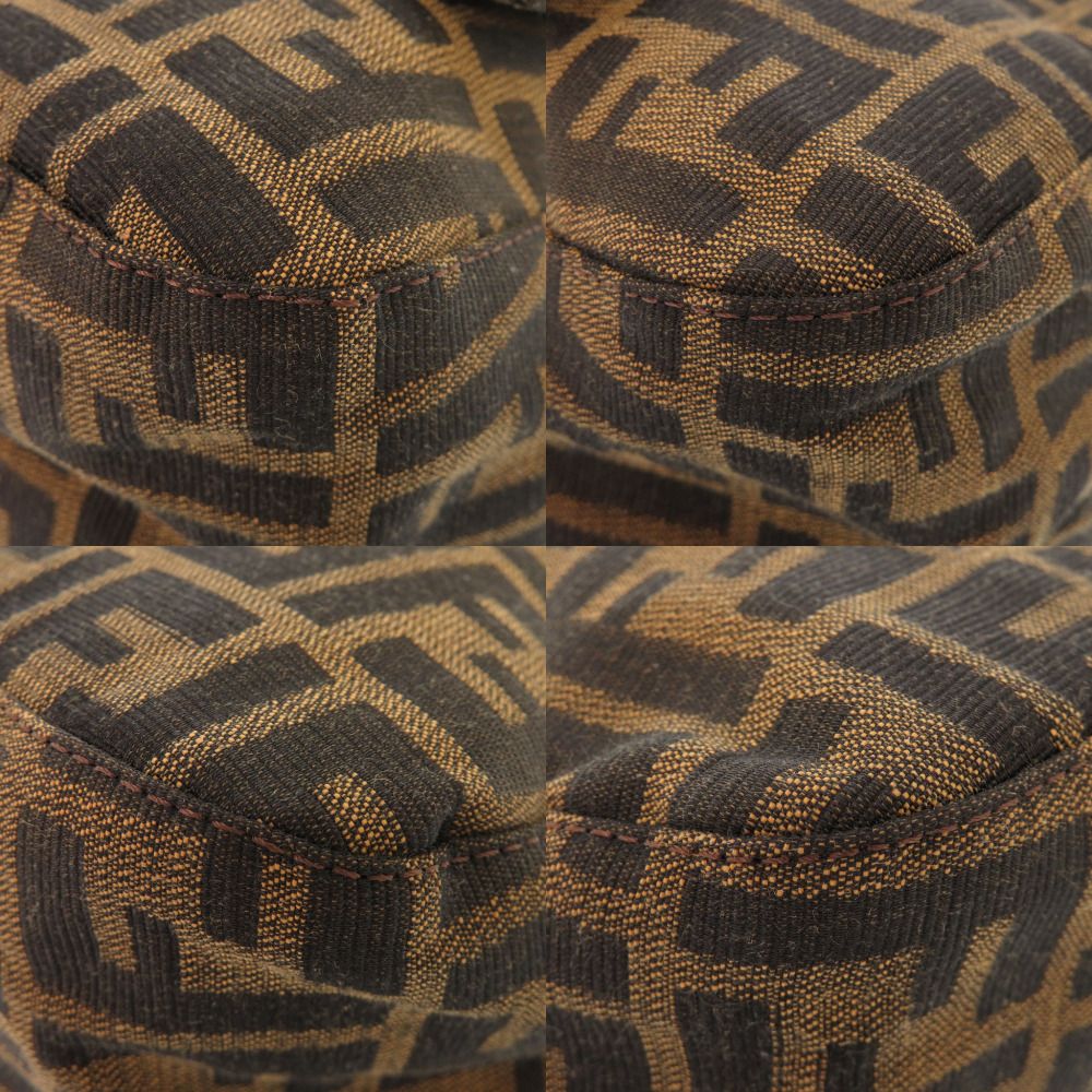 Fendi Zucca Pattern Mamma Bucket Canvas Leather Brown Shoulder Bag — view 5