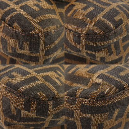 Fendi Zucca Pattern Mamma Bucket Canvas Leather Brown Shoulder Bag — view 5