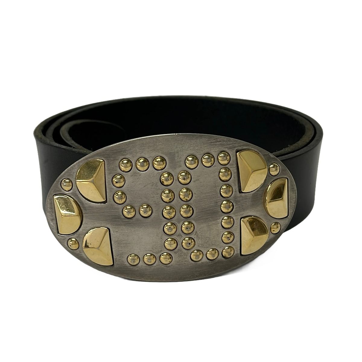 Dolce & Gabbana Belt Black Silver Gold Leather