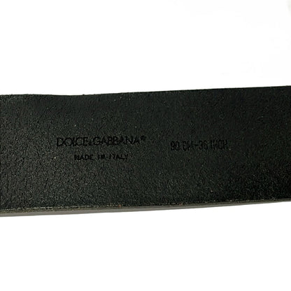 Dolce & Gabbana Belt Black Silver Gold Leather — view 4