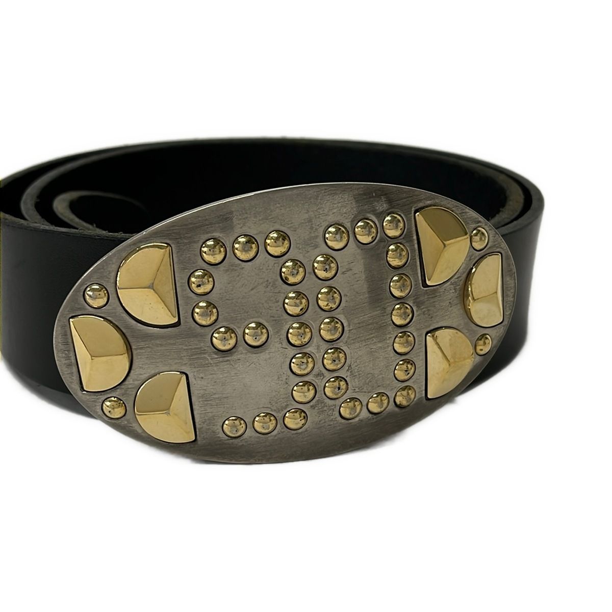 Dolce & Gabbana Belt Black Silver Gold Leather — view 3