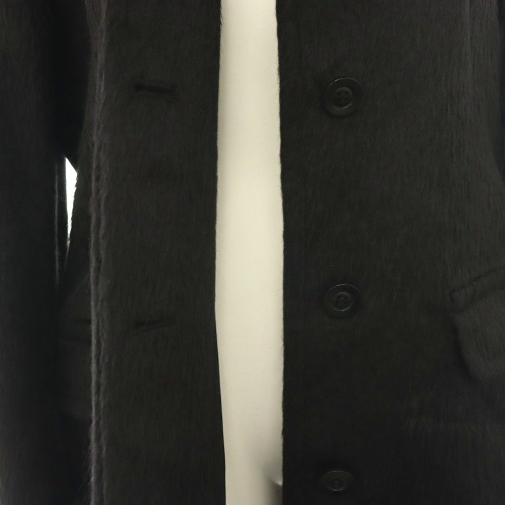 Max Mara Alpaca Wool Shaggy Coat Long with Belt Black — view 6