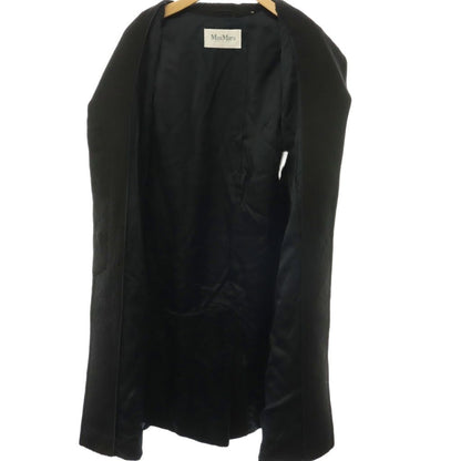 Max Mara Alpaca Wool Shaggy Coat Long with Belt Black — view 4