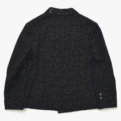 Chanel CC Logo Lace Sequin Jacket Cotton Polyester Black — view 2