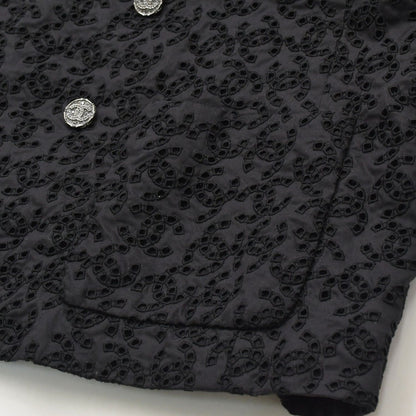 Chanel CC Logo Lace Sequin Jacket Cotton Polyester Black — view 6