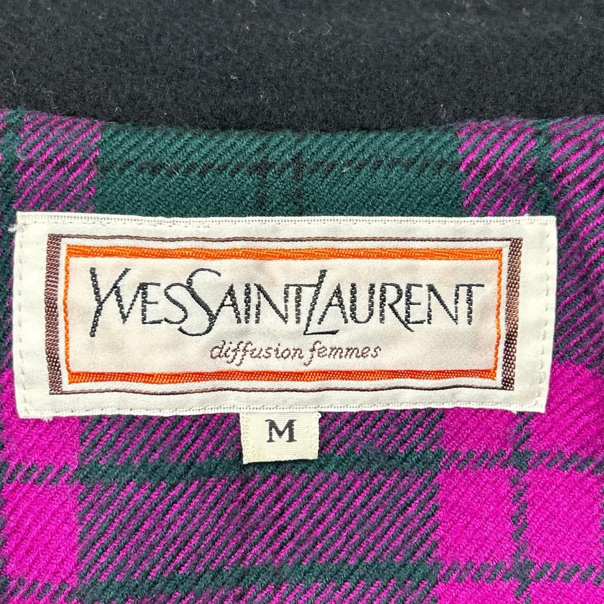Saint Laurent Black Gold Button Short Length Peacoat Coat — view 4
