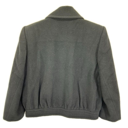 Saint Laurent Black Gold Button Short Length Peacoat Coat — view 2