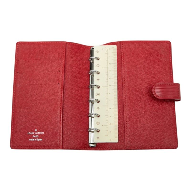 Louis Vuitton Epi Agenda PM Cover Planner Castilian Red Leather Ring — view 7