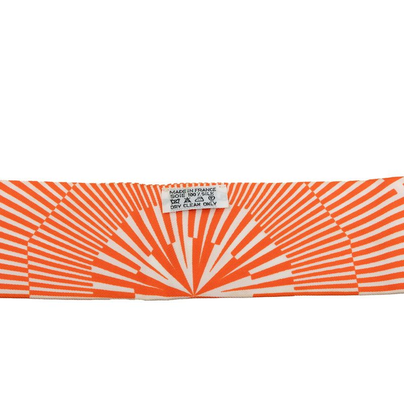 Hermes Twilly Op'h Scarf Orange Silk — view 4